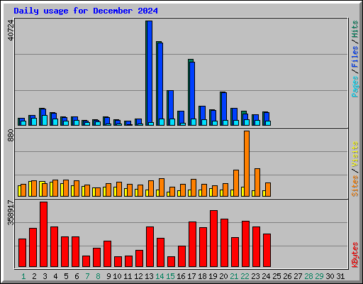 Daily usage for December 2024