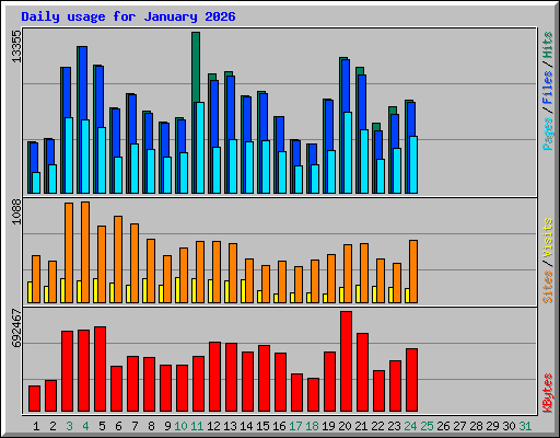 Daily usage for January 2026