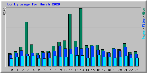 Hourly usage for March 2026